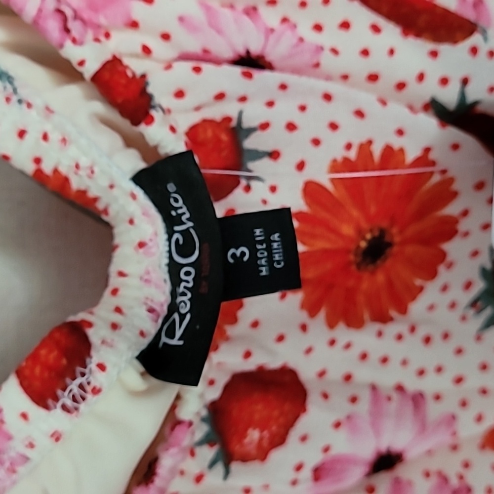 Retro Chic Strawberry/Daisy Off Shoulder Dress - Picture 8 of 8